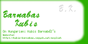 barnabas kubis business card